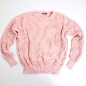 American Apparel pink cotton fishermen sweater S